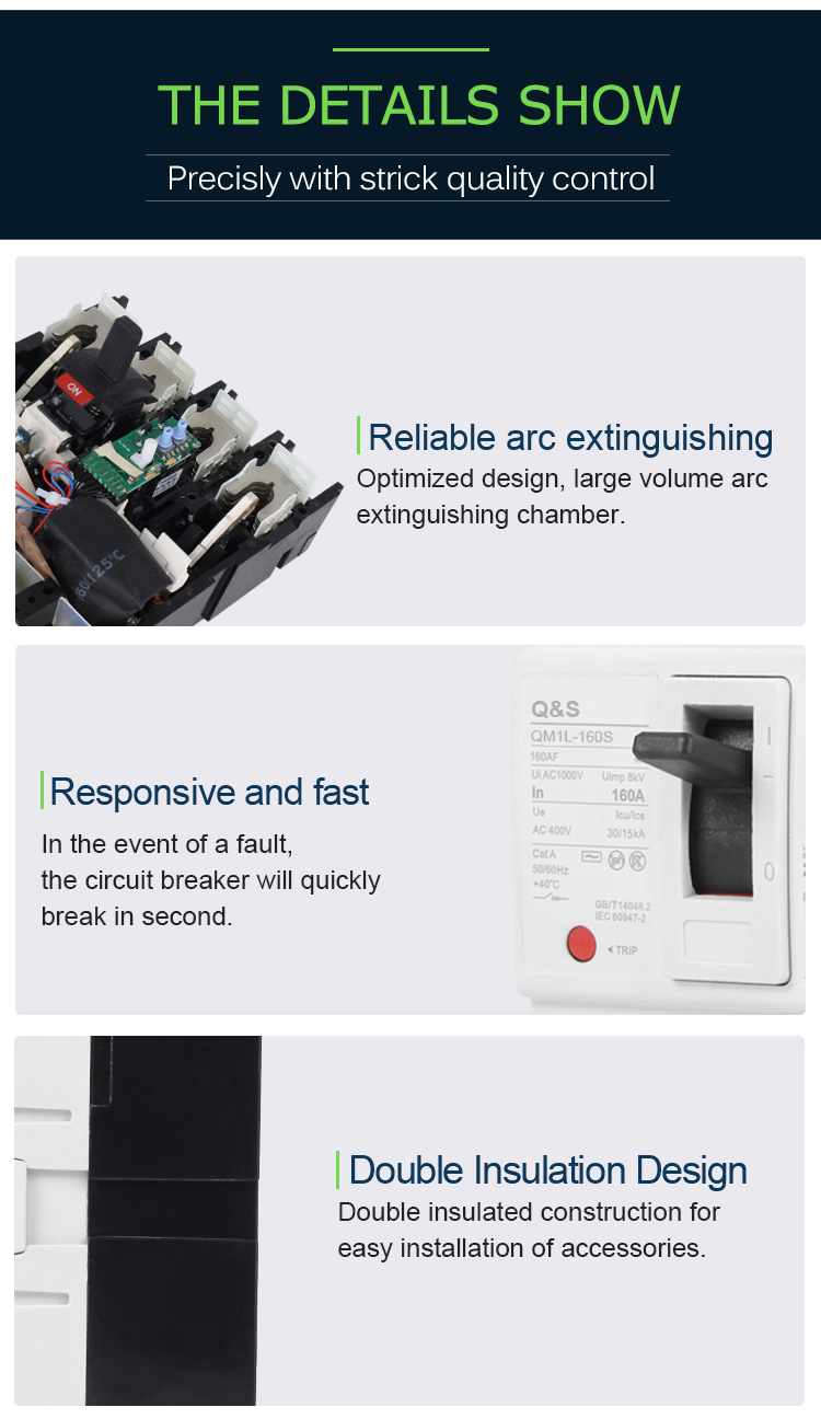 QM1L Thermo-magnetic type MCCB with Earth-Leakage protection
