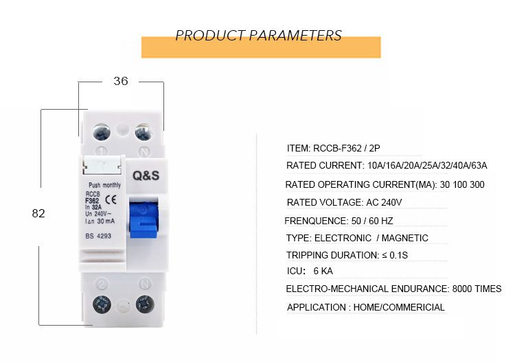 F360 rccb residual current circuit breaker