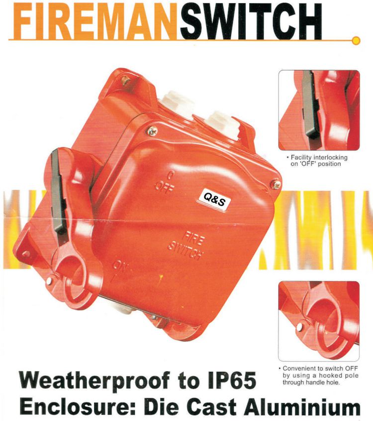 QFS type 2P, 4P, 16A,20A,32A, 40A Fireman switch